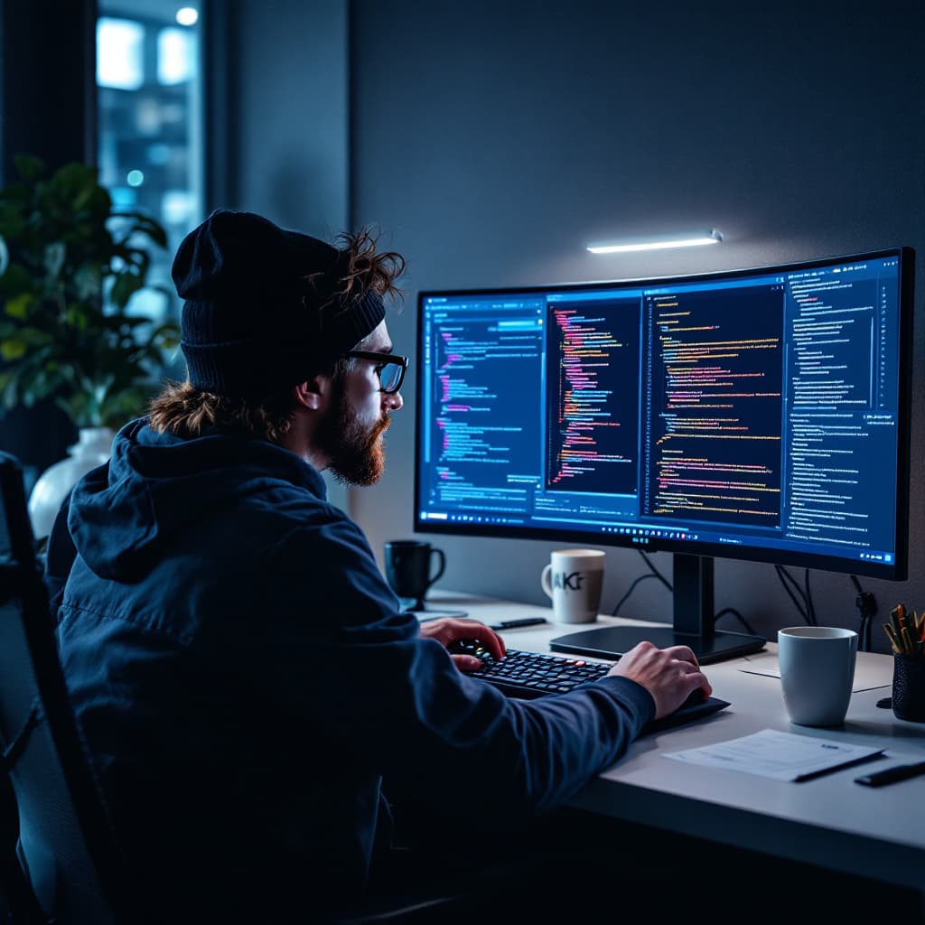 Developer working on a project