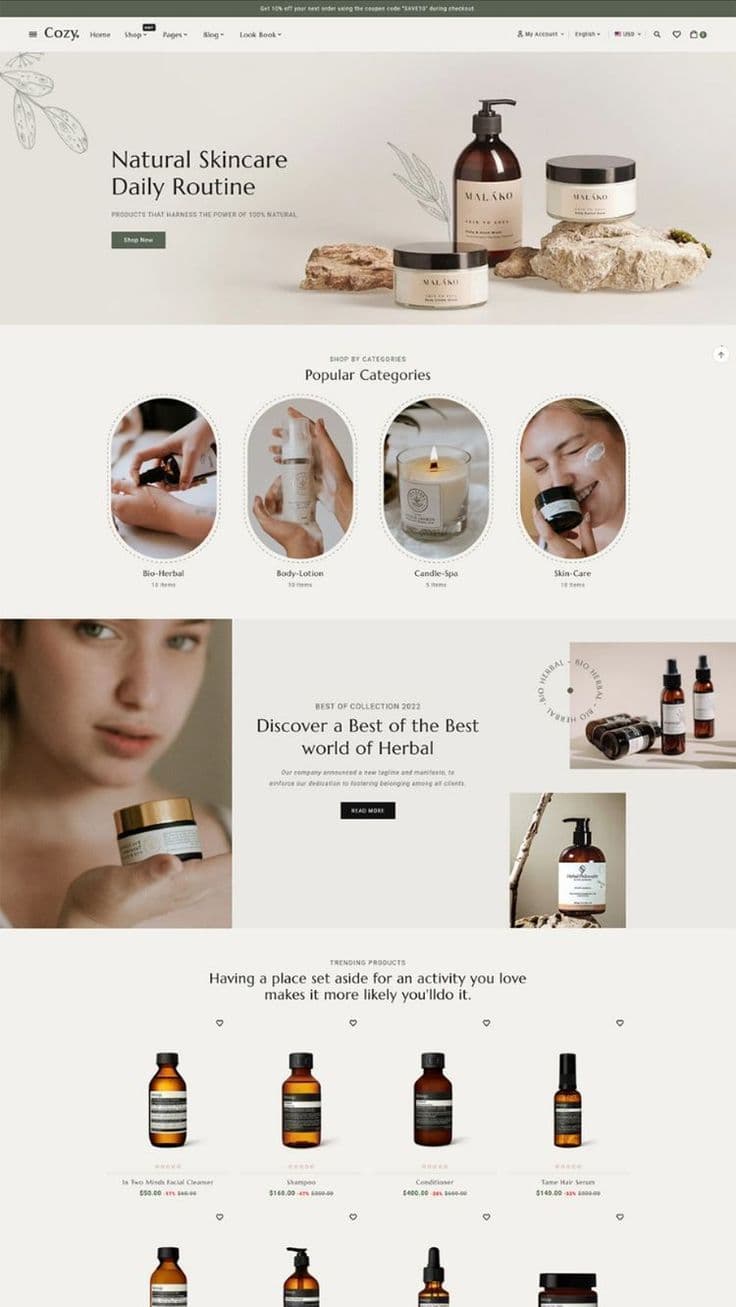 Natural Skincare Product Landing Page